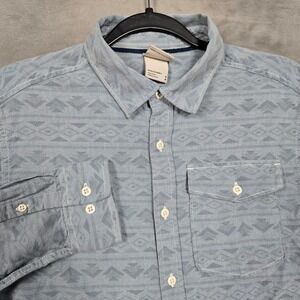 The North Face Shirt Mens Medium Blue southwest aztec printed L/S button up
